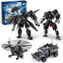 SWAT Police Mech Building Sets Compatible with Lego, Transforming Police Truck & Helicopter or 2 Mech Robots, STEM Toy Gift for Kids, Boys & Girls Ages 6-12 Years Old