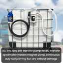 AC 110V-120V DEF Transfer Pump Kit. 400W, 10.6 GPM (40 LPM), 23 PSI DEF Pump Kit Compatible with U.S. Plug. Includes Urea Gun, K24 Flowmeter & AccessoriesWhite