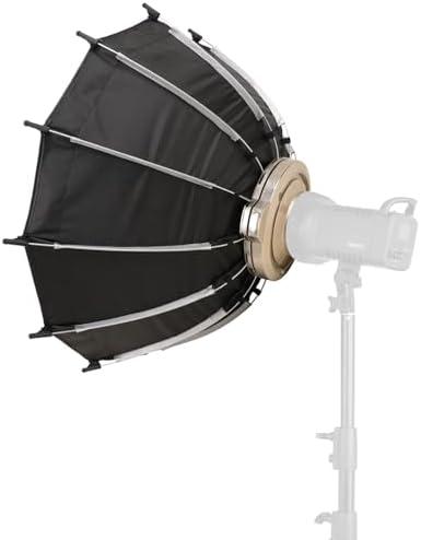 Parabolic Softbox, Folding Umbrella Softbox Compatible with Universal Bowen Mount, Portable Soft Lighting Diffuser with Nylon Bag for Studio Portrait Photography (45cm)