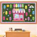 2 pack - Pajean Summer Bulletin Board Set, Summer Classroom Decoration, Summer Cutout for Back to School Classroom Window Wall Home Party Decoration (Ice Pop) 