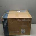 DUMOS Bar Stools Set of 2, Armless Adjustable Swivel Barstools, PU Leather Hydraulic Kitchen Counter Height Bar Stools, Thickened Seat Cushion Square Island Barstools with Back, Inky