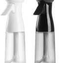 Bealee Spray Bottle For Hair, Continuous Mister Empty Spray Bottles, Ultra Fine Mist Water Sprayer for Hairstyling, Cleaning, Plants, Pets, Barbers, Salons, Essential Oil Scents - 2 Pack 6.8 OZ