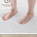 Toilet Rugs U-Shaped Mat 24x22, Contour Bathroom Mat - Ultra Soft & Absorbent Microfiber, Quick-Dry, Machine Washable with High Density Foam Latex Non Slip Backing, White