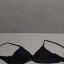 SOLY HUX Women's Twist Front Bikini Top V Neck Spaghetti Strap Swim Tops Bathing Suit, S, Black