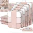 10 Set Compression Packing Cubes for Travel Gifts Women Mom, OlarHike Luggage Clothes Organizer for Travelers, Airplane/ Cruise/ Car/ Train Travel Essentials, Compressible Expandable Saver Space Bags(Beige)