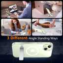 SPIDERCASE Magnetic for iPhone 15 Plus Case/iPhone 14 Plus Case, with 2 Pcs [Tempered Glass Screen Protector+Camera Lens Protector][Military Drop Protection] Kickstand Slim Thin Case,Clear