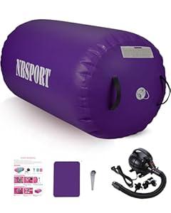 Air Barrel - Air Roller Gymnastics Barrel for Back Handspring Trainer, Air Tumble Mat with Pump for Gym Training/ Yoga Balance Exercise/ Cheerleading/ Home and Outdoor Use