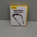 Glocusent Ergonomic Reading Light, 1600mAh Rechargeable Book Light for 100 Hrs - 3 Colors & 5 Brightness, Neck Light with Timers, Sleep Aid & Travel Lock, Perfect for Reading, Knitting & Craft (Gray)