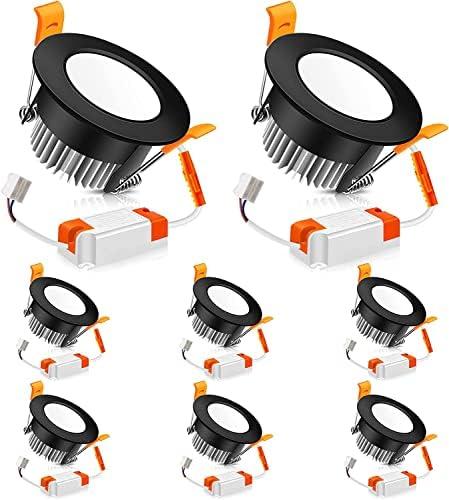 LEDLightsWorld 2 inch LED Recessed Lighting Dimmable Downlight, 3W(35W Equivalent), 3000K Warm White, Black LED Recessed Light with LED Driver (10 Pack)