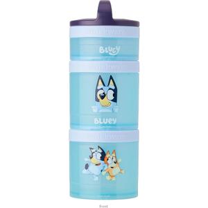Whiskware Bluey Stackable Snack Containers for Babies, Toddlers, and Kids, 3 Stackable Snack Cups for School and Travel, Cupholder Friendly, Bluey and Bingo! Lets Do This!
