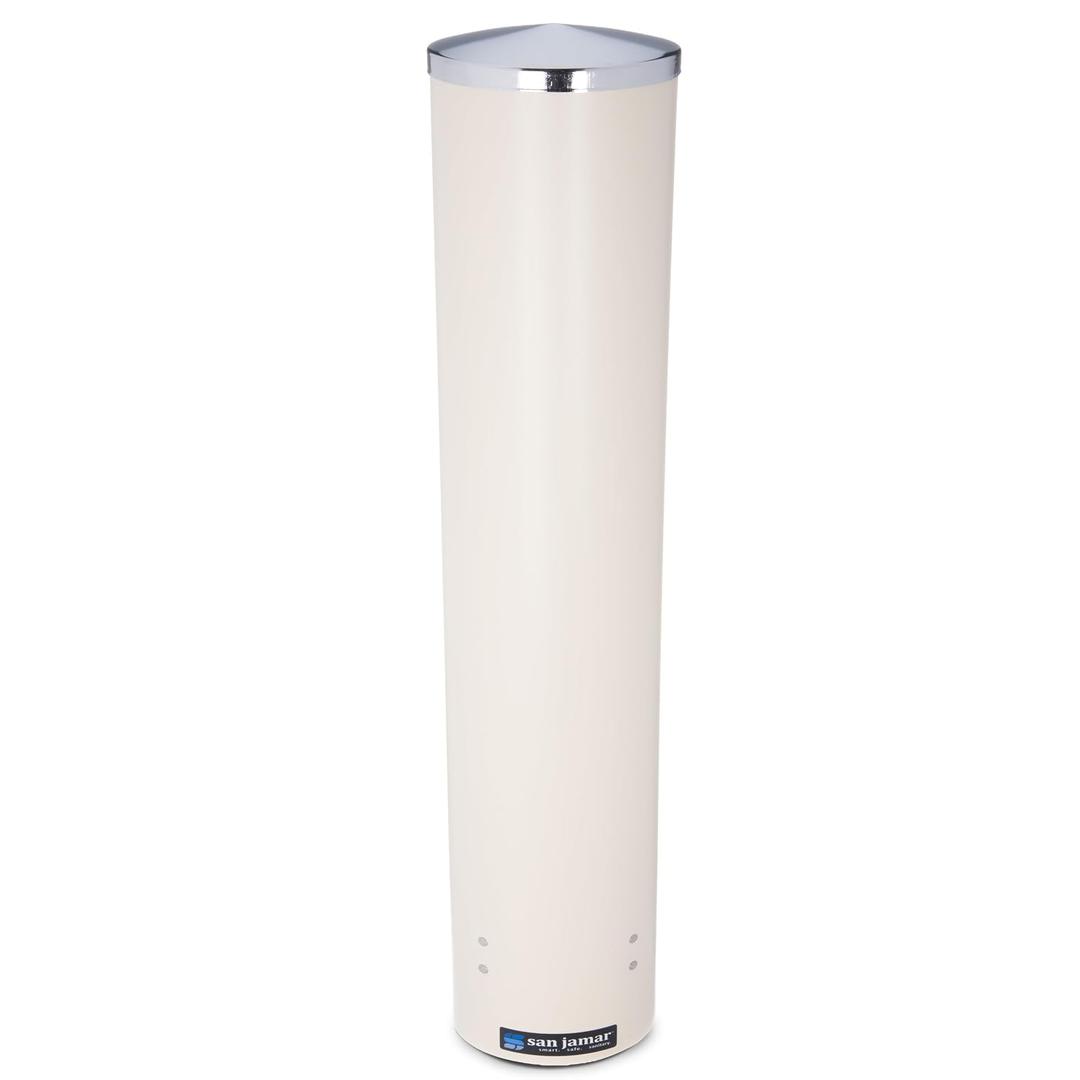 San Jamar Small Pull-Type Cup Dispenser Fits 4-10 Oz Cups with Flip Caps for Restaurants, Dining Halls, and Fast Food, Stainless Steel, 23.5 Inches, Silver