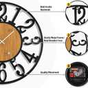 40" Extra Large Wall Clock, Silent Rustic Metal Wood Face Decorative Clock, Battery Operated Farmhouse Modern Oversized Wall Clocks for Living Room, Bedroom, Kitchen, Office, Home Decor