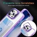 Wallet Clear Case for iPhone 16 Pro 6.3 inch with Card Holder Built-in Camera Ring Stand Military-Grade Protection Kickstand Cover Light Purple