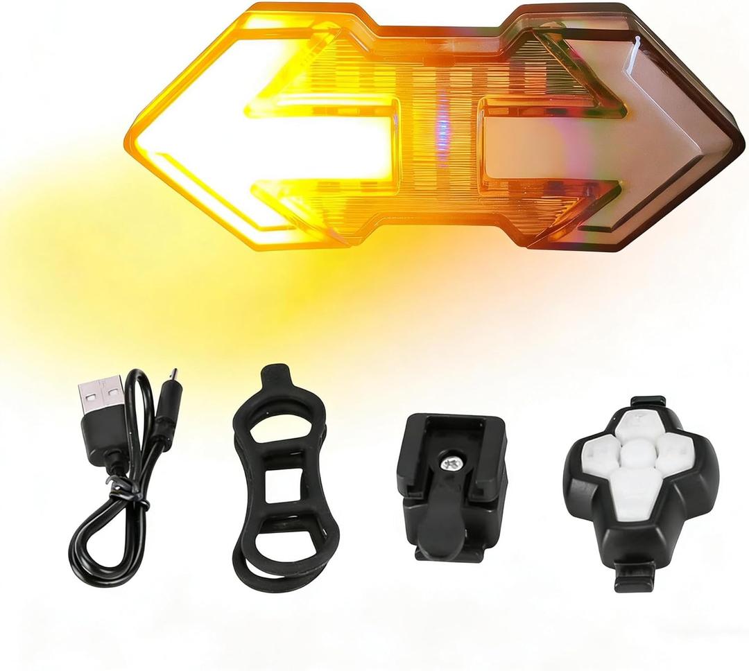 JINKEY Bike Turn Signals with Wireless Remote Control, Bright 120 Lumen LED Bicycle Tail Light Rear Bike Blinkers, USB Rechargeable, IPX5 Waterproof Safety Light for EBikes & Night Riding