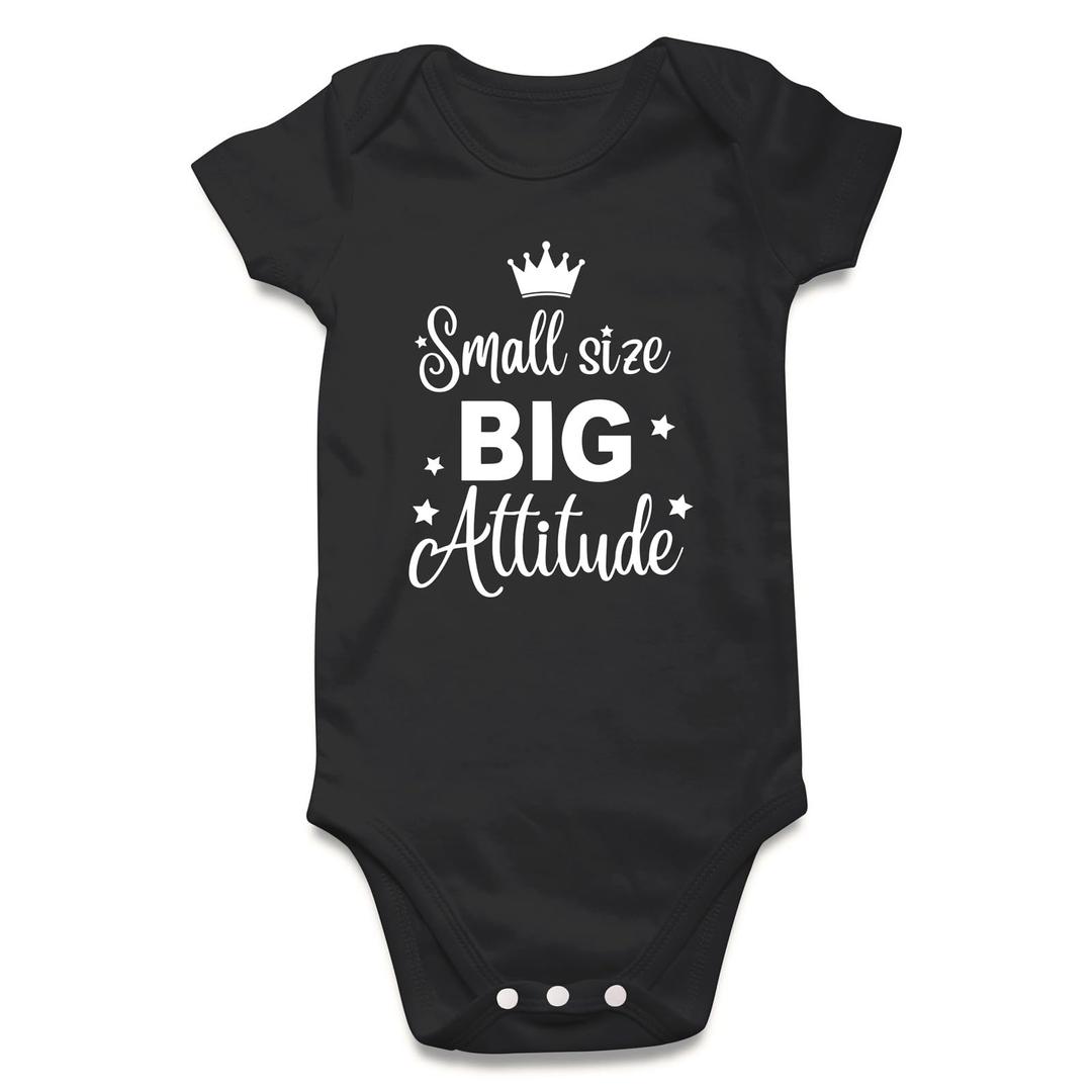 UNIFACO Baby Bodysuit for Boys and Girls, Small Size Big Attitude (Black, S)