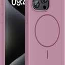 Miracase Magnetic for iPhone 15 Pro Max Case, [Soft Anti-Scratch Microfiber Lining], Compatible with MagSafe, Liquid Silicone Case Shockproof Drop Protection Phone Case for 15 ProMax, Blackcurrant