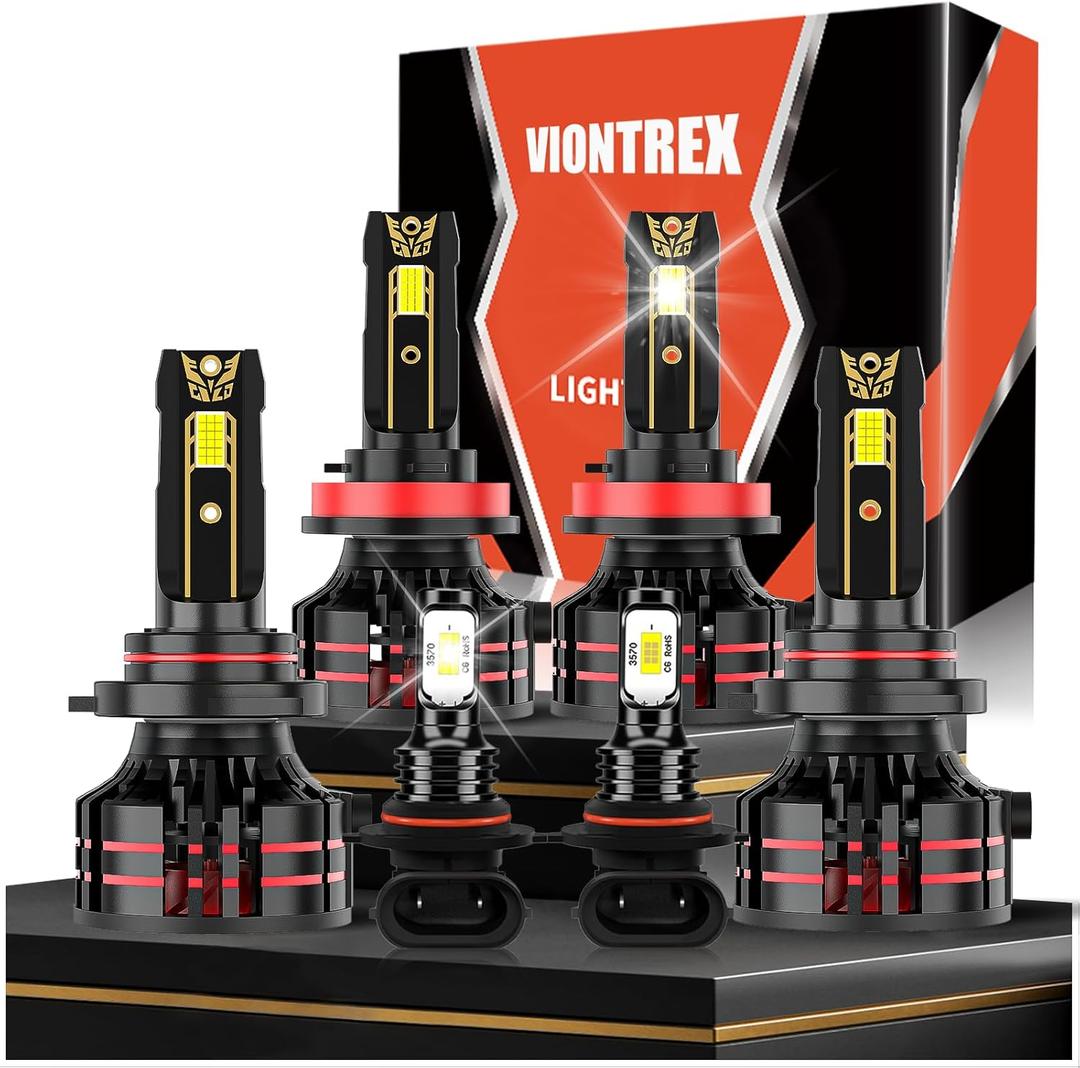 High Low Beam Fog Light Bulbs Combo Pack Fit for 2015-2023 Ford F150 Driving Light Bulb Plug and Play,6500K White Car Lamp Bulbs Kit,IP68 6-Pack