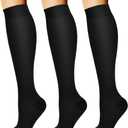 Laite Hebe 3 Pack Medical Compression Sock-Compression Sock For Women and Men Circulation -Best for Running,Nursing,Athletic Sports (Large-X-Large, 01-black)