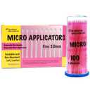 LA MIERE 400pcs Dental Micro Applicators Brushes Fine, Disposable Microswabs Fine 2.0mm Pink (1.5mm Pink)