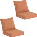 Outdoor Deep Seat Cushions (25"x25") 2 Sets, Water-Resistant Fade Resistant Cushions with Removable Covers & High Resilience Foam with YKK Zippers for Patio Furniture,Tangerine