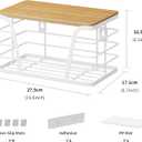 Pantry Organization & Kitchen Storage Containers - Stackable Fruit and Vegetable Storage with Lightweight PP Mat & Bamboo Top for Snacks, Produce,White