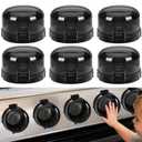 Stove Knob Safety Covers, 6 Pack Universal Gas Stove Knob Covers, Heat-Resistant Baby Proof Stove Knob Covers, Gas Stove Knob Locks for Child Safety and Pet (Black)