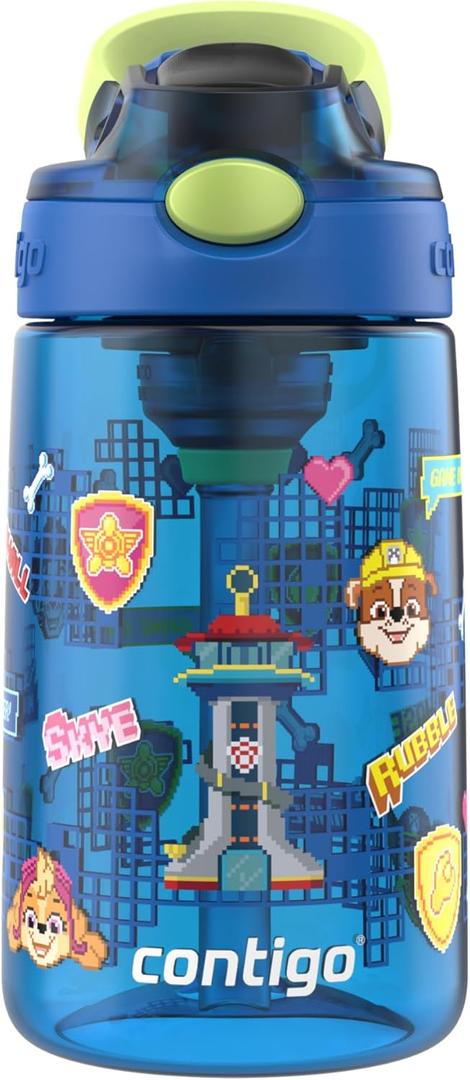 Contigo Aubrey Paw Patrol Leak-Proof Spill-Proof Water Bottle with Autospout, 14oz, Paw Patrol Power Pups, Blue