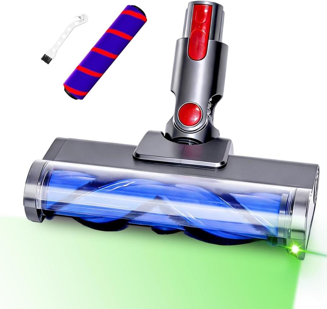 Anti-Tangle 2 Brushes Vacuum Head Replacement with LED Light Compatible for Dyson V7/V8/V10/V11/V15/SV10/SV11/SV12/SV14/SV15/SV22 (Not for Slim) | Quick-Release Vacuum Head Replacement.