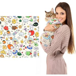Cat Grooming Wrap, Cat Grooming Supplies for Cutting Nails, Cat Restraint for Nail Clipping to Anti-Scratch/Runaway/Bitten, Cat Swaddle Wrap for Calming & Holding Cat (XL (Within 18lbs)) (27.6''*27.6''(18Ibs))
