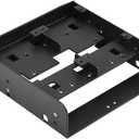 5.25'' to 3.5''/ 2.5'' Bay Adapter 5.25" FloppyDrive to Dual 2.5 x 3.5 HDD/SSD Bay Cover Computer Mounting Bracket Kit Supports 7mm 15mm 2.5-inch HDD for PC.