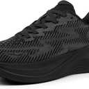 Hawkwell Women's Cloud Zero Active Nursing Shoes Cushion Breathable Tennis Walking Gym Medical Work Sneakers (5, Black)