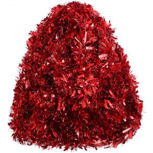 32.8 Ft Christmas Tinsel Garland,Shiny Red Hanging Metallic Twist Garland for Wedding Birthday Party Supplies Xmas Tree Decorations