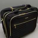 LOVEVOOK Rolling Laptop Bag Women, 17.3 Inch Laptop Briefcase with Wheels for Work Travel Business, Underseat Carry On Luggage Case,Black