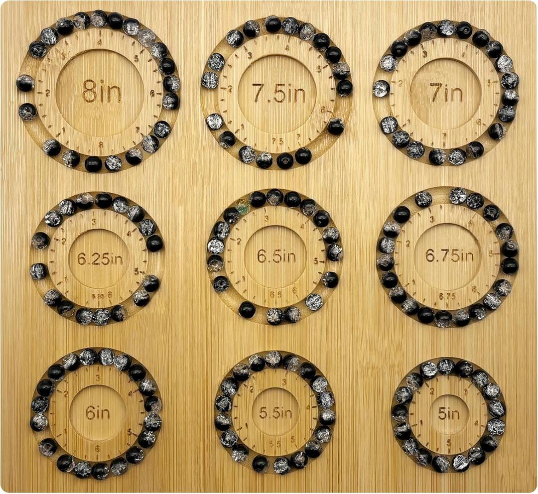 Petoysoso Bead Boards for Jewelry Making, Bamboo Beading Board for Jewelry Bracelet Making, Bracelet Bead Board for Bracelet, Jewelry Making Supplies, Sizes 5" to 8"