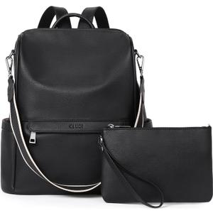 CLUCI Womens Backpack Purse PU Leather Anti-theft Large Fashion Designer Travel Bag Ladies Shoulder Bags | Purse, Fashion, Ladies, Shoulder Bags, Purse, Ladies (Top Zip-y Black(2pc))