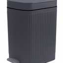 Feisco Small Trash Can with Lid,Small Bathroom Trash Can with Foot Pedal and Press Type Lid,Slim Step-On Trash Bin Wastebasket Garbage Can for Kitchen,Bathroom Office, Bedroom (Gray, 2.6 Gallon)