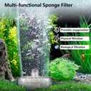 2 x Aquarium Small Fish Tank Filter - Mini Fish Tank for 2-15 Gallon Tanks Bio Sponge Filter, Ultra Quiet Submersible Aeration Filters for Breeding Fry Betta Shrimp Tanks