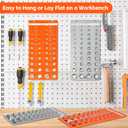 44 Nut and Bolt Thread Checker Standard and Metric, Bolt Sizer and Thread Gauge with 22 Metric and 22 Standard, Bolt Size Finder, Wall-Mountable Bolt Gauge