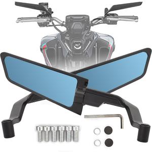 XINGWU Motorcycle Mirrors Large Stealth Mirror Anti-glare Adjustable Wind Wing Side Rearview Mirror for Z650 Z900 Z1000 Duke 390 790 1290 MT07 MT09 S1000 Street Bike