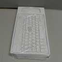 Bluetooth Keyboard and Mouse Combo Rechargeable Portable Wireless Keyboard Mouse Set for Apple iPad iPhone iOS 13 and Above Samsung Tablet Phone Smartphone Android Windows (10 inch White)