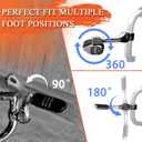 FOVPLUE 1.25" Highway Footpegs,Long Angled Adjustable Highway Pegs w/Mounts for Harley Touring Street Glide Electra Glide Road King Softail CVO Dyna Trike VRSC Sportster w/1-1/4" Engine Guard,Chrome#2