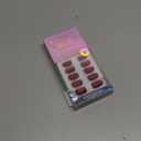 BTArtbox Press On Nails Red - Cat Eye Press On Nails Square for Gifts, Cherry Short Stick On Nails with Glue, Glossy Reusable Nail Tips in 15 Sizes - 30 Soft Gel Fake Nails Kit, Hot Love