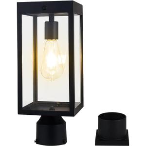 Solar Lamp Post Light Outdoor WaterproofSolar Outdoor Post Light with 3.5in Pier Mount BaseMatte Black