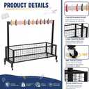 Classroom Metal Backpack Cart with Caster Wheels 11 Coat Hooks
Swivel Mobile Backpack Rolling Cart, Storage Rack Daycare Organizer, School Bag Trolley with Basket, for Kindergarten School