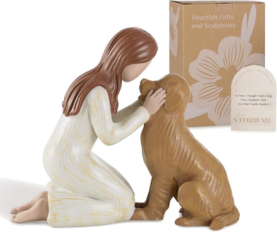 Pet Memorial Gifts for Dogs: Loss of Dog Sympathy Bereavement Remembrance Gift for Dog Lover - Golden Retriever Statue Decorations (6.9" x 5.7") (Medium)