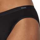 Hanes womens Comfort, Period. Bikini Period Underwear, Super Leaks Post-partum & Period Underwear, 3-pack (Black, S)