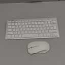 TECKNET Wireless Keyboard and Mouse Combo, Mini Cordless Computer Keyboard and Mouse Set 2.4GHz, Silent Adjustable 1600 DPI, Quiet Click, Lag-Free for Computer, Laptop, PC, Windows, Mac, Chrome OS(SS) (Silver White)