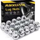 MIKKUPPA M12x1.5 OEM Wheel Lug Nuts, One-Piece Chrome Large Acorn Seat Nuts, Replacement for 2001-2024 Ford Escape, 2000-2021 Focus, 2006-2018 Fusion Factory Wheels (Silver)