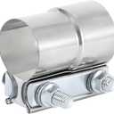 2.25 Inch Exhaust Clamp, 2 1/4 inch Lap Joint Exhaust Band Clamp Sleeve Coupler Stainless Steel (1Pc)