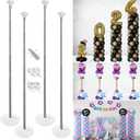 Balloon Column Stand Kit Set of 4, 7ft Height Adjustable Balloon Arch Kit with 2 Ballon Garland Strip, Metal Telescopic Pillar Balloon Stand, Birthday Party, Graduation, Halloween Decorations